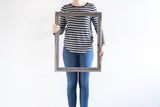 18" x 24" Gray Solid Wood Hanging Picture Frame