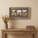 5" x 7" Gray Solid Wood Hanging Picture Frame with Mat