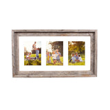 5" x 7" Natural Distressed Reclaimed Wood Hanging Picture Frame with Mat