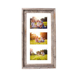 5" x 7" Natural Distressed Reclaimed Wood Hanging Picture Frame with Mat