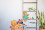 60" Gray Rustic Five Step Wood Ladder Shelf