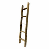 60" Gray Rustic Five Step Wood Ladder Shelf