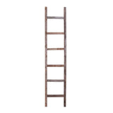 72" Gray Rustic Seven Step Wood Ladder Shelf