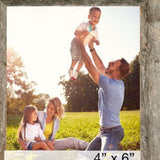 4" x 6" Gray Solid Wood Tabletop Picture Frame