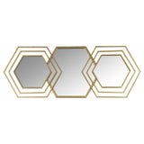 12" Gold Hexagon Metal Framed Accent Mirror
