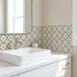 4" X 4" Black And White Mosaic Peel And Stick Removable Tiles