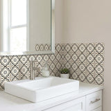 6" X 6" Black And White Mosaic Peel And Stick Removable Tiles