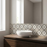 8" X 8" Black And White Mosaic Peel And Stick Removable Tiles