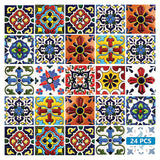 6" X 6" Festival Brights Mosaic Peel And Stick Removable Tiles
