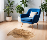 2' X 3' Beige Genuine Sheepskin Area Rug
