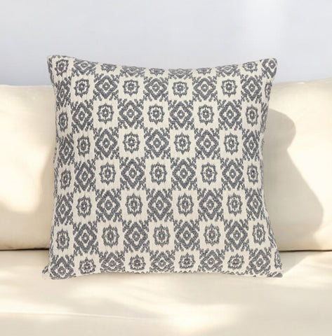 16" Gray Cotton Throw Pillow