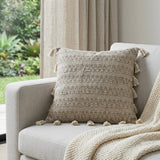 Neutral Sand Woven Throw Pillow