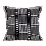 8' X 10' Black And Ivory Geometric Washable Indoor Outdoor Area Rug