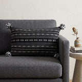 Black And Gray X Pom Throw Pillow