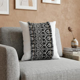 Black And White Patched Throw Pillow