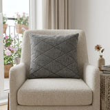 20" Gray Cotton Throw Pillow