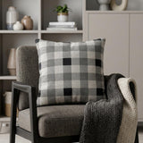 Lead Grey Checkered Pillow