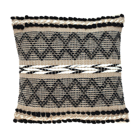 8' X 10' Black And Ivory Oriental Washable Indoor Outdoor Area Rug
