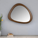 Asymmetrical Wooden Wall Mirror
