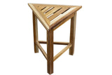 15" Brown Teak Corner Shower Bench