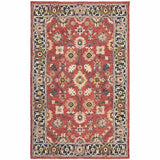 4' X 6' Red And Blue Bohemian Area Rug
