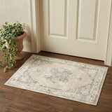 2' X 3' Beige and Ivory Power Loom Area Rug