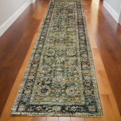 12' Green Runner Rug