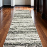 12' Ash And Slate Abstract Runner Rug