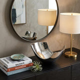 17" Silver Aluminum Modern Abstract Centerpiece Bowl