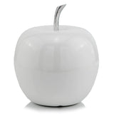 13" White Aluminum Decorative Apple Tabletop Sculpture