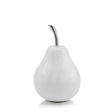 7" White Aluminum Decorative Pear Tabletop Sculpture