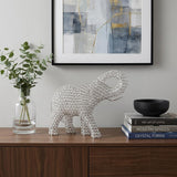 15" Silver Faux Crystal and Silver Tabletop Sculpture