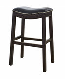 31" Black and Espresso Solid Wood Backless Bar Height Bar Chair