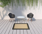 4' X 5' Beige And Black Indoor Outdoor Area Rug