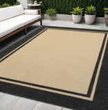 5' X 8' Beige And Black Indoor Outdoor Area Rug