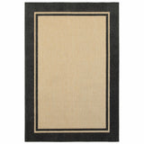 8' X 11' Beige And Black Indoor Outdoor Area Rug