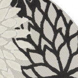 4' Black And White Round Indoor Outdoor Area Rug