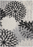 7' X 10' Black And White Handmade Indoor Outdoor Area Rug