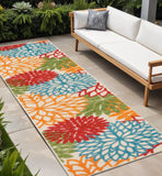 8' Green And Ivory Indoor Outdoor Area Rug