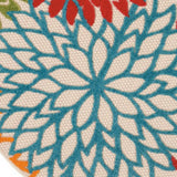 5' Green And Ivory Round Indoor Outdoor Area Rug