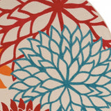8' Green And Ivory Round Indoor Outdoor Area Rug