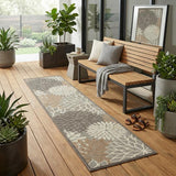 8' Gray And Ivory Indoor Outdoor Area Rug