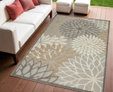 4' X 6' Gray And Ivory Indoor Outdoor Area Rug