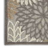 5' X 8' Gray And Ivory Floral Indoor Outdoor Area Rug