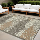 6' X 9' Gray And Ivory Indoor Outdoor Area Rug