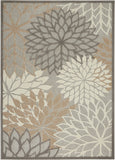 6' X 9' Gray And Ivory Indoor Outdoor Area Rug