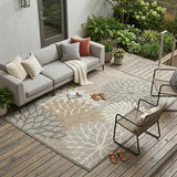 8' X 11' Gray And Ivory Indoor Outdoor Area Rug