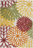 6' X 9' Green And Ivory Indoor Outdoor Area Rug