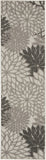 8' X 10' Black Charcoal And Gray Abstract Washable Indoor Outdoor Area Rug