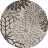 5' Gray Round Indoor Outdoor Area Rug